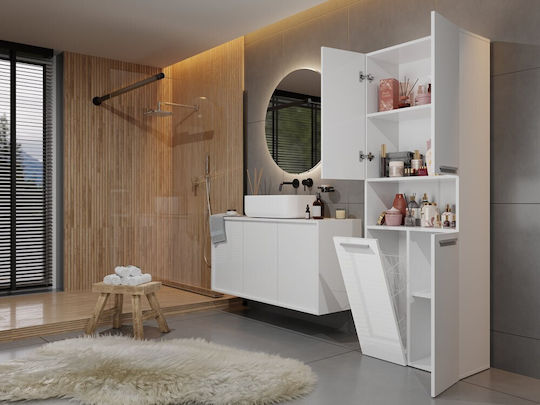 Topeshop Nel 1k Dk Dulap Coloană Pentru Baie Pardoseală L60xA30xÎ174cm Albă