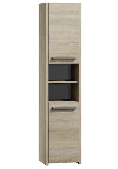 Topeshop S40 Wall Hung Cabinet Bathroom Column Cabinet L40xD30xH170cm Sonoma