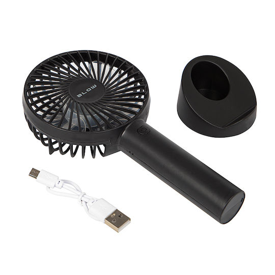 Blow Ανεμιστηράκι Χειρός Μπαταρίας 3W Μαύρο 44-503