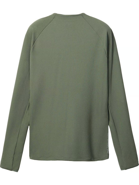 Long Sleeve Athletic Blouse Dark Green