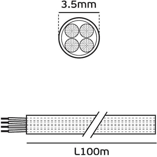 VK Lighting Rotund Cablu Telefon Neîncheiat 1m Negru (16145-005639)