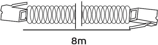 VK Lighting Spirală Cablu Telefon RJ10 4P4C 8m Alb (16081-026639)
