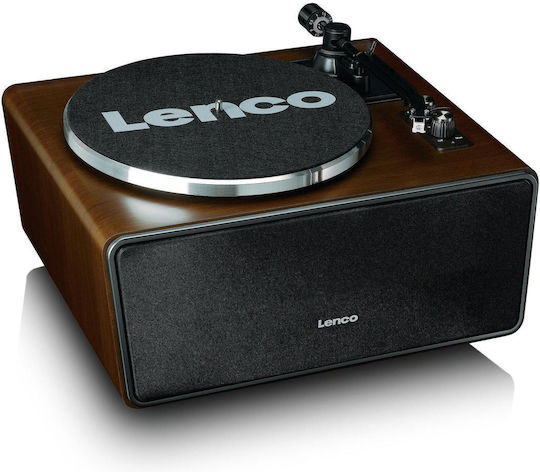 Lenco LS-470WA Plattenspieler mit Vorverstärker und Eingebaute Lautsprecher Braun