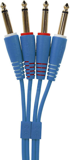 UDG Cable 2 x 6.3mm male - 2x 6.3mm male 1.5m Blue (U97002LB)