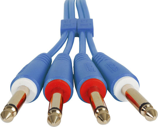 UDG Cable 2 x 6.3mm male - 2x 6.3mm male 1.5m Blue (U97002LB)