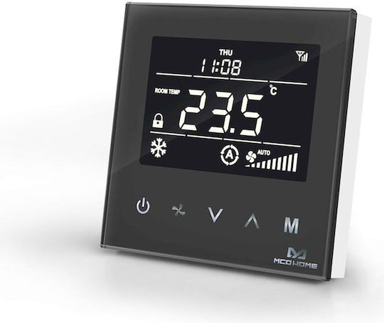 Geyer MCOHOME MH8-FC 2 țevi Digital Termostat Spațiu Inteligent cu Ecran Tactil Negru