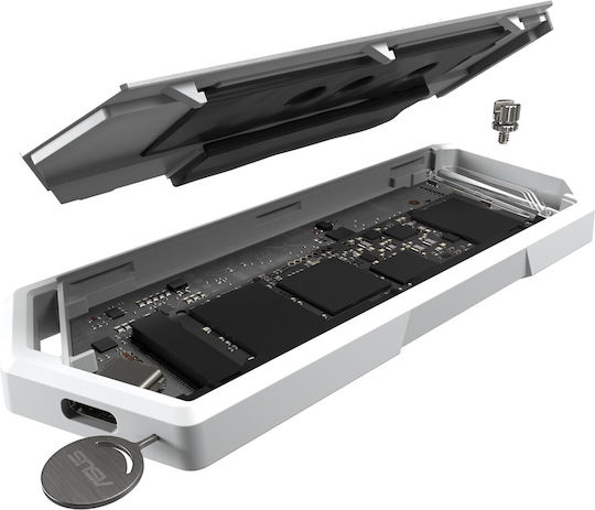 Asus Rog Strix Arion Θήκη για Σκληρό Δίσκο M.2 SATA III NVME με σύνδεση USB 3.2 Type-C σε Λευκό χρώμα