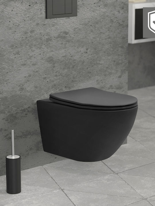 ML-Design Wandhängende Toilette mit Deckel Duroplast Schwarz