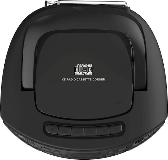 Lamtech Lamtech Tragbares Soundsystem mit Bluetooth Radio USB MP3 Kassettenspieler Schwarz