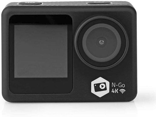 Nedis ACAM51BK Action Camera 4K Ultra HD Υποβρύχια (με Θήκη) με Οθόνη 2" και Wi-Fi Μαύρη