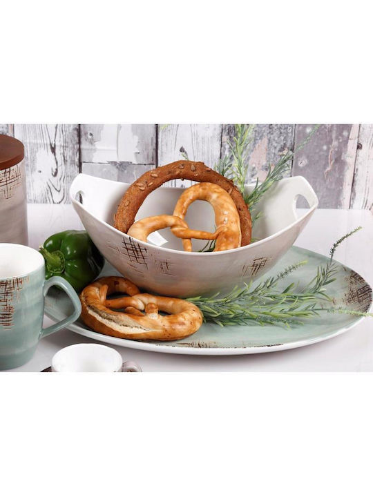 Cryspo Trio Country Φρουτιέρα Πορσελάνινη Μπεζ 28x19x12εκ.