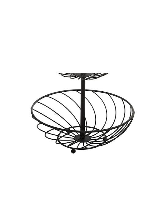 5Five F-V Fruit Bowl Metallic 2 Levels Black 27x27x39cm