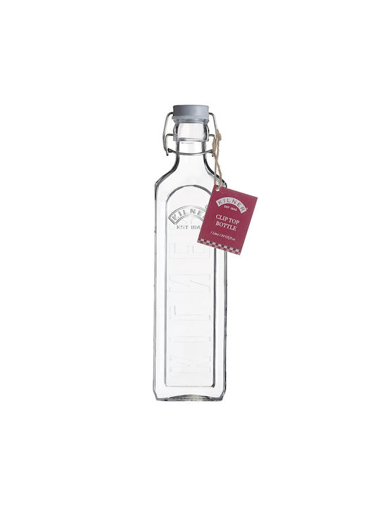 Glass Water Clip Top Bottle Kilner Transparent 1000ml