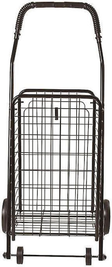 Foldable Metallic Shopping Trolley Black
