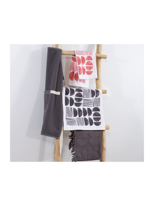 Nef-Nef Homeware Xavier Tea Towel from 100% Cotton Coral 40x60cm
