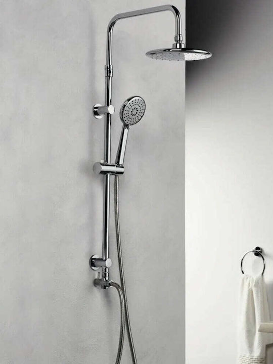 Tema Shower Column Without Battery Silver