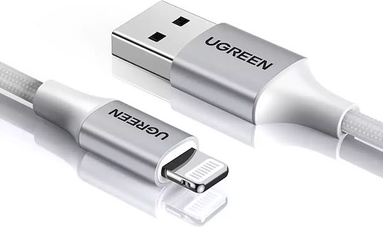 Ugreen US199 Braided USB-A to Lightning Cable Ασημί 1.5m (99171)