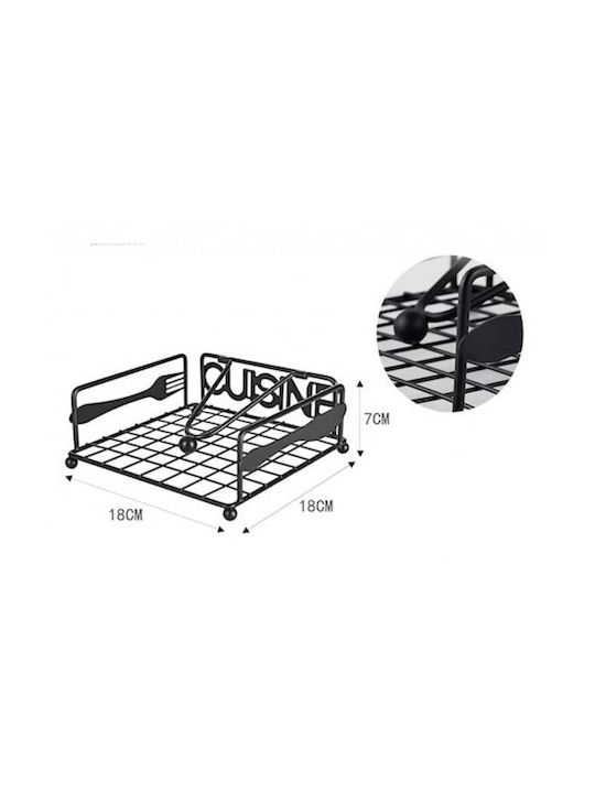 Tpster Suport pentru șervețele Metalică Neagră 18x18x7cm 36287