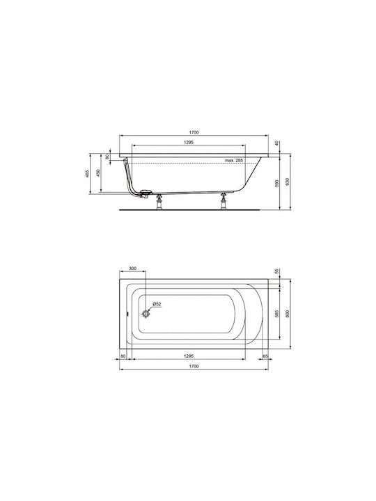 Ideal Standard Hotline Badewanne Acryl 170x80cm
