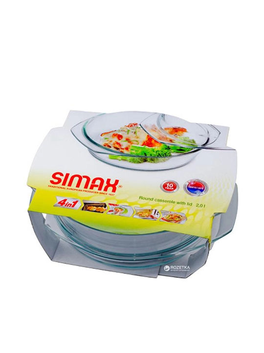 Simax Oală Ovală de Sticlă cu Capac de Sticlă 23x10cm 1buc