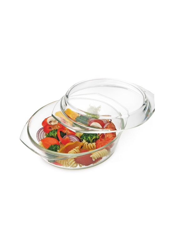 Simax Oală Rotundă de Sticlă cu Capac de Sticlă 23x23cm 1buc
