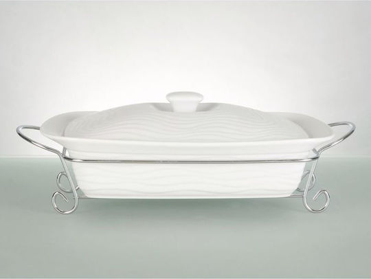 Cryspo Trio Waves Γάστρα Οβάλ από Πορσελάνη 42x42cm
