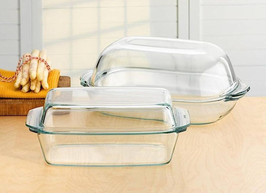 Simax Oală Dreptunghiulară de Sticlă cu Capac de Sticlă 37.5x22.5cm 1buc