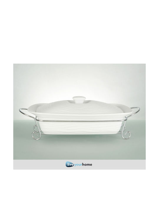 Cryspo Trio Waves Dutch Oven Oval Made of Porcelain 42x42cm 1pcs