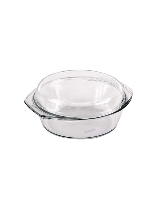 Simax Oală Rotundă de Sticlă cu Capac de Sticlă 23x23cm 1buc
