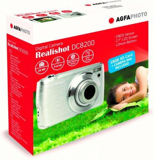 AgfaPhoto Realishot Dc8200 Compact Camera 18MP Full HD (1080p) Optical Zoom 8x Silver