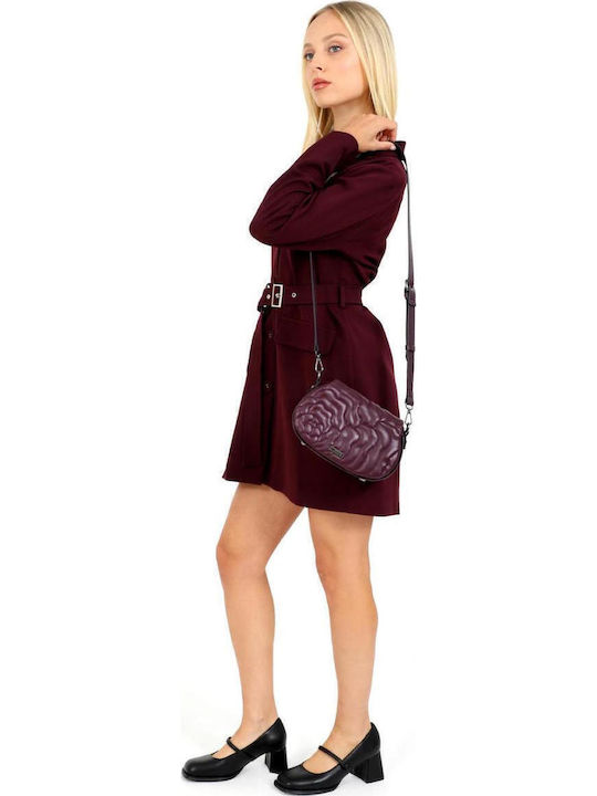 Mini Evening Shirt Dress Purple