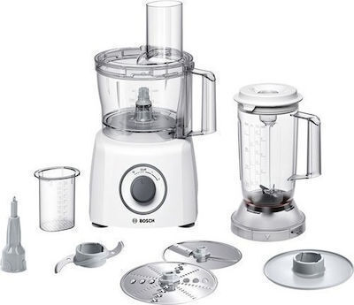 Bosch Multifunctional Food Processor 800W with Pot 2.3lt and Jug Blender White