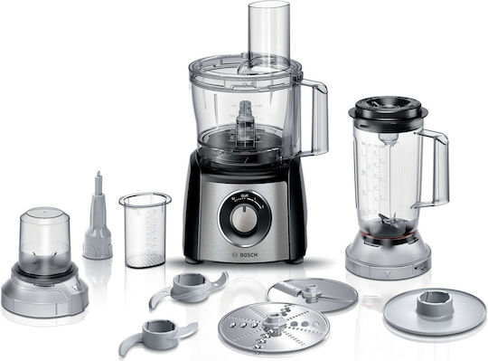Bosch Multifunctional Food Processor 800W with Pot 2.3lt and Jug Blender Black