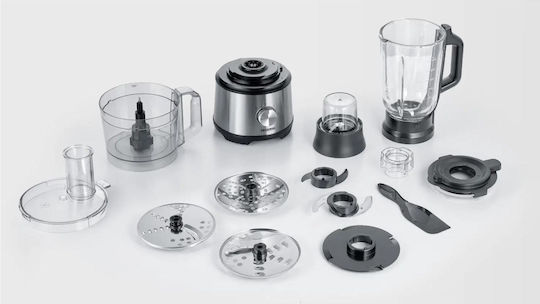Severin KM 3892 Multifunctional Food Processor 1200W with Pot 1.5lt and Jug Blender Silver