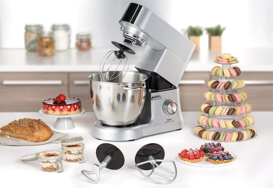 Tefal Masterchef Grande Kitchen Machine Πολυμίξερ 1500W με Κάδο 2.6lt και Κανάτα Μπλέντερ Ασημί