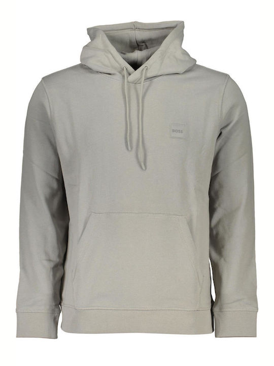 Hugo Boss Men's Sweatshirt with Hood and Pockets Gray