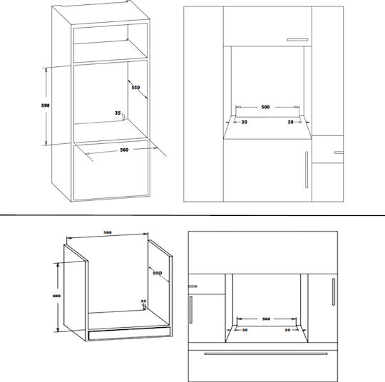 Silifo Over Counter Oven 83lt W56cm.