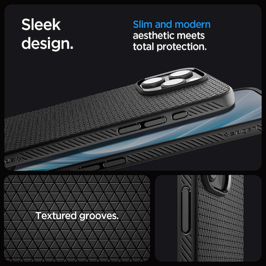 Spigen Liquid Air Umschlag Rückseite Silikon 0.3mm Matte Black (iPhone 17 Pro / iPhone 16 Pro)