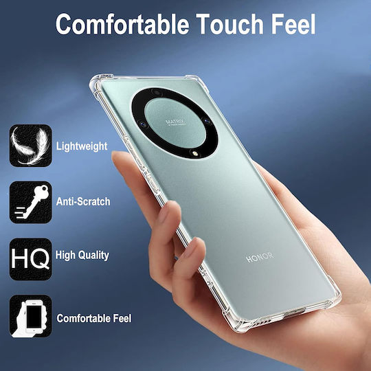 Techsuit Shockproof Clear Umschlag Rückseite Silikon mit Band Transparent (Honor Magic5 Lite)