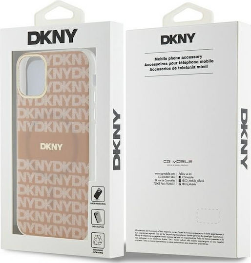 DKNY Iml Mono & Stripe Magsafe Case Umschlag Rückseite Kunststoff Rosa (iPhone 11, iPhone XR)