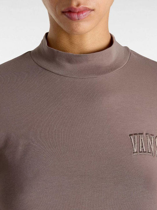 Mini Damen Bluse Langärmelig Taupe