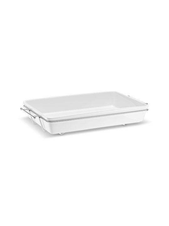 Cryspo Trio Rechteckig Feuerfestes Geschirr Porzellan mit Basis 42cm 1Stück
