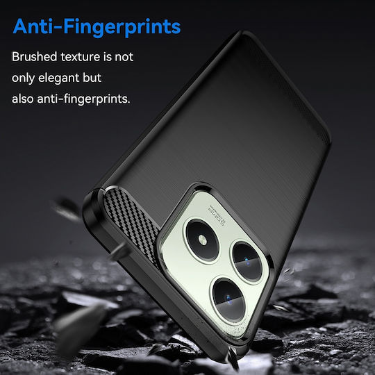 Techsuit Carbon Back Cover Silicon Negru (Realme C63)