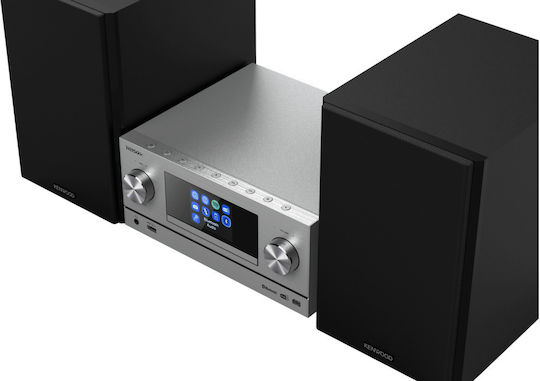 Kenwood Ηχοσύστημα 2.0 M-9000S M-9000S-S 100W με CD / Digital Media Player, WiFi και Bluetooth Ασημί