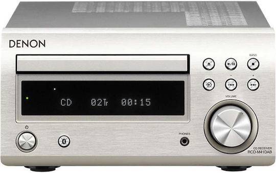 Denon Аудиосистема 2 D-M41DAB RCDM41DAB+SCM41 60W с CD / Цифрови медии Player, WiFi и Bluetooth Сребрист
