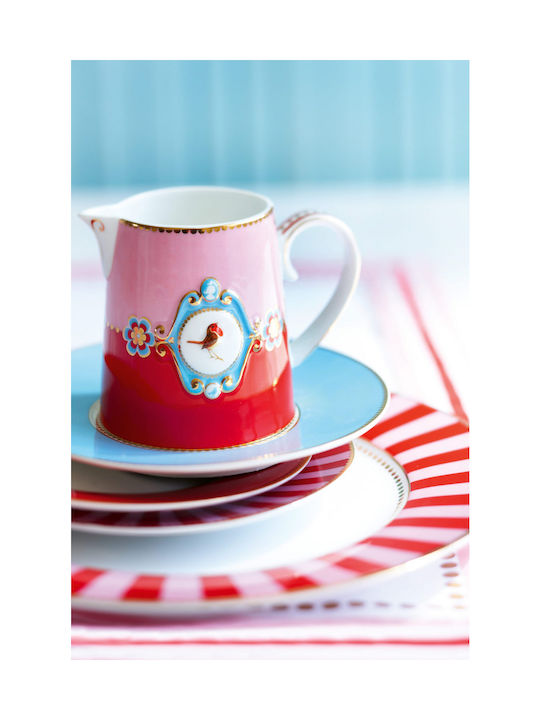 PiP Studio Love Birds Medallion Porcelain Milk Jug Red-Pink