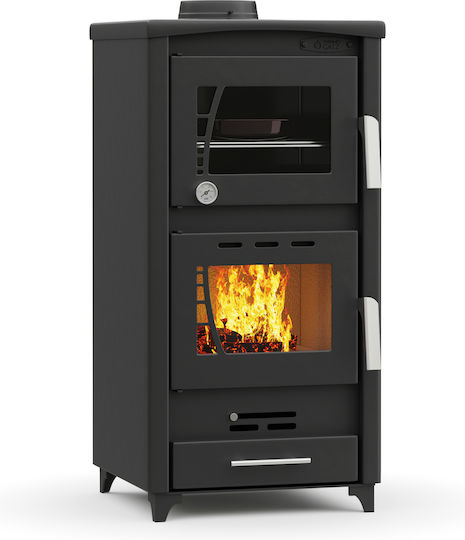 Thermiki ATS 90-25 Oțel Soba pe lemne cu Cuptor 12.25kW Negru