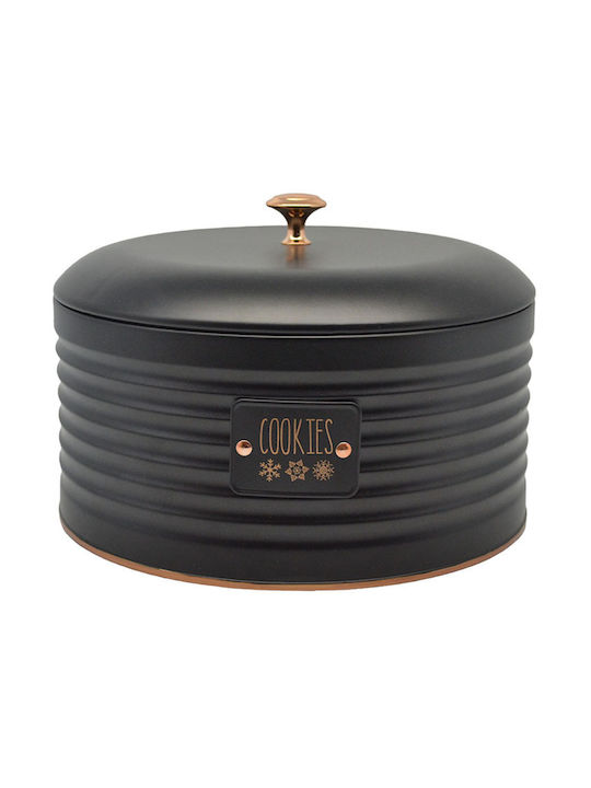 Ankor Metallic Cookie Jar Black 21.5x21.5x14.5cm