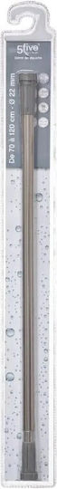 5Five Telescopic Straight Shower Curtain Rod with Suction Cup Stainless Steel Silver Ø22mm 110-120cm