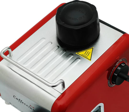 Samus Caffeccino Μηχανή Espresso 800W Πίεσης 3.5bar Κόκκινη